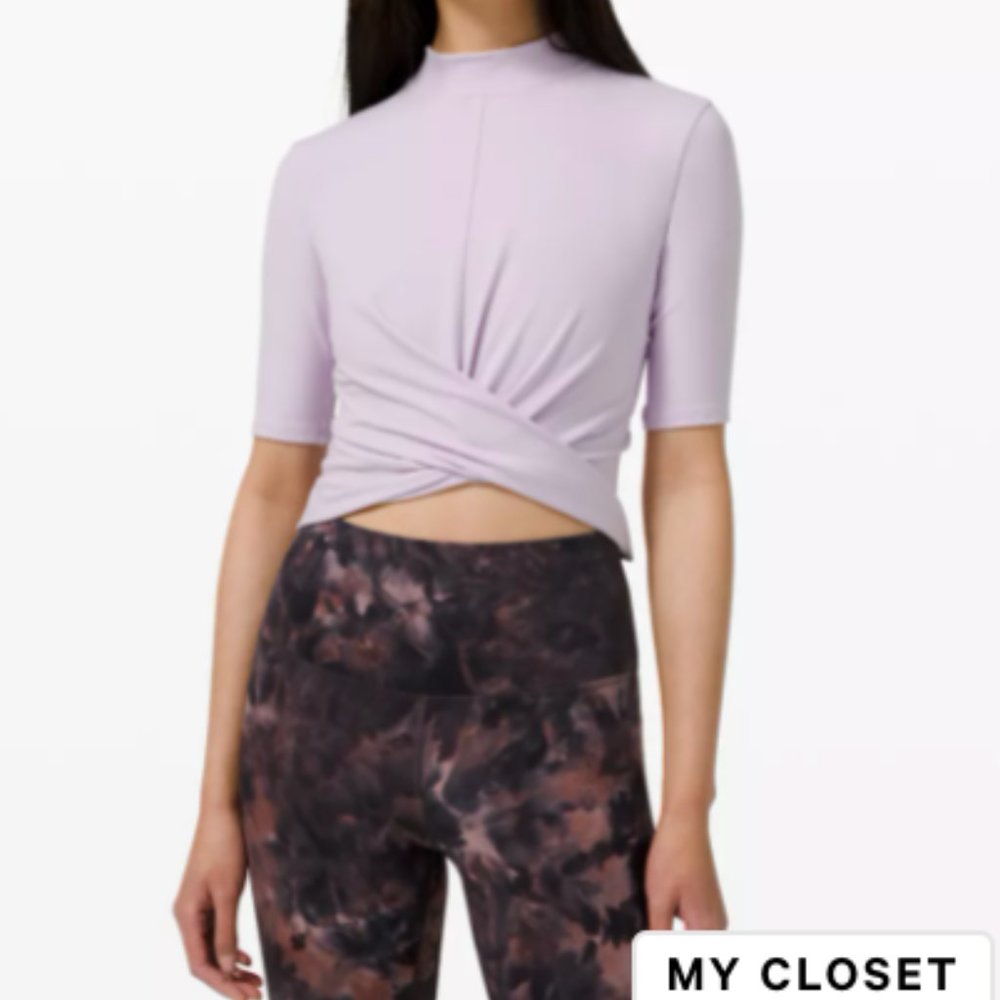 NWT Wrap Front Mock Neck Crop Short Sleeve lululemon